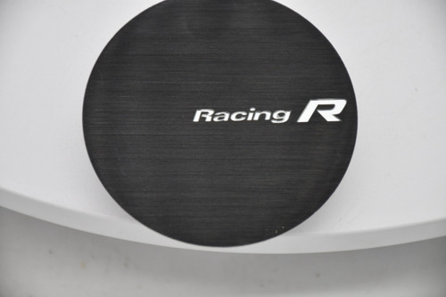 Racing R Matte Black Wheel Center Cap Hub Cap Racing R Black Stripe Center Cap 3"