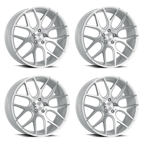 Set 4 20" Dolce Performance Monza 20x10 5x4.5 40mm Gloss Silver Machined Wheels