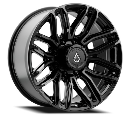 20" Arena Supreme 20x9 8x6.5 0mm Wheel Glossy Black Brushed DDT Face Clear Rim