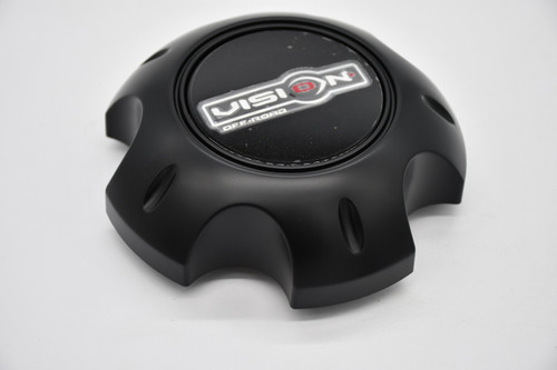 Vision Matte Black Wheel Center Cap Hub Cap CSET01MB 5.75" 3.875" Clip diameter