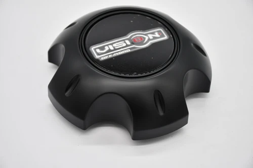 Vision Matte Black Wheel Center Cap CSET01MB 5.75 Inch 3.875 Inch Clip Diameter