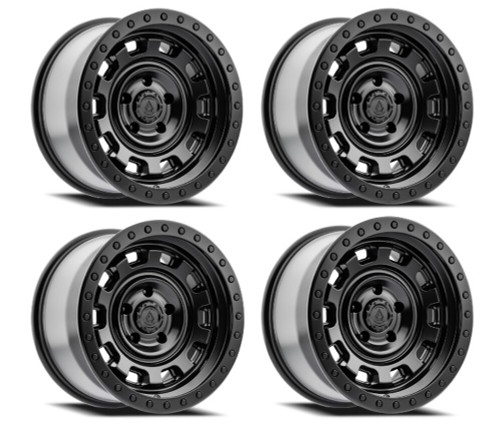 Set 4 17" Arena Gunner 17x9 6x135 -12mm Satin Black For Ford Lincoln Lifted Rims