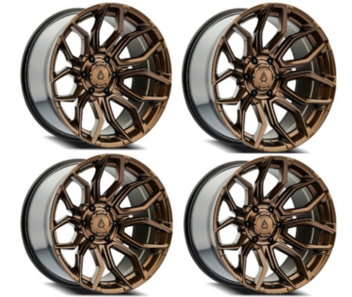 Set 4 22" Arena Cobra 22x10 6x5.5 -18mm Wheels Smoked Bronze Tint Clear Rims