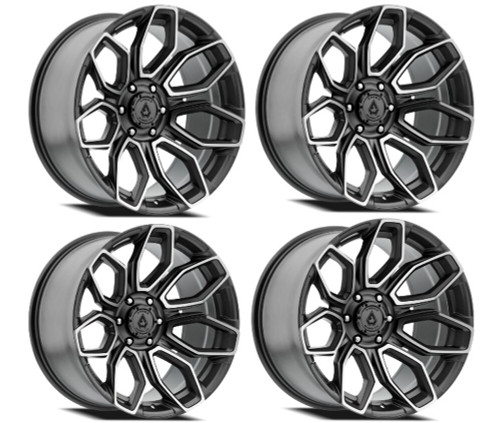 Set 4 22" Arena Cobra 22x10 6x135 -18mm Texture Gun Metal Machine Clear Coat Rim