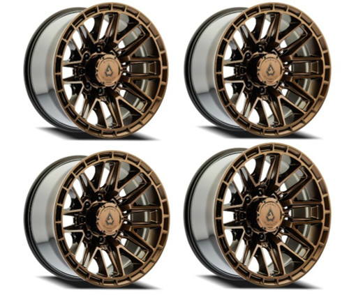 Set 4 22" Arena Battle 22x12 8x180 -44mm Smoked Bronze Tint Clear Lifted Rims