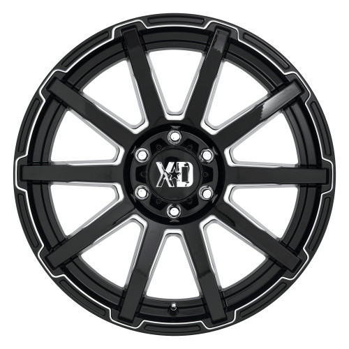 XD XD847 Outbreak 20x9 5x150 Gloss Black Milled Wheel 20" 30mm Rim