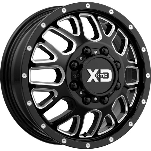 XD XD843 Grenade Dually 20x8.25 8x200 Gloss Black Milled - Front Wheel 20" 127mm