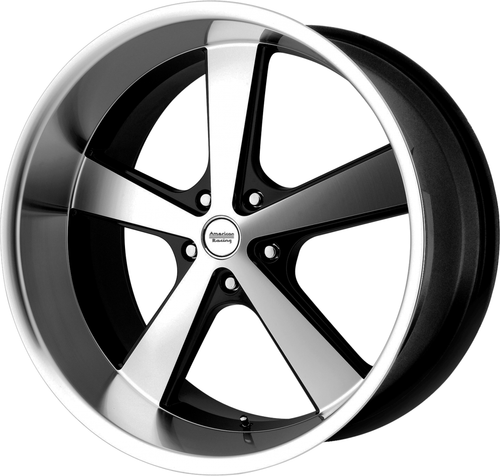 American Racing Vintage VN701 Nova 22x9 5x5.0 Black Machined Wheel 22" 15mm