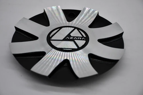 Azara AZA-520 gloss black machined wheel center cap, SKU C268L175A-MB, replacement cap for compatible Azara AZA-520 wheels.