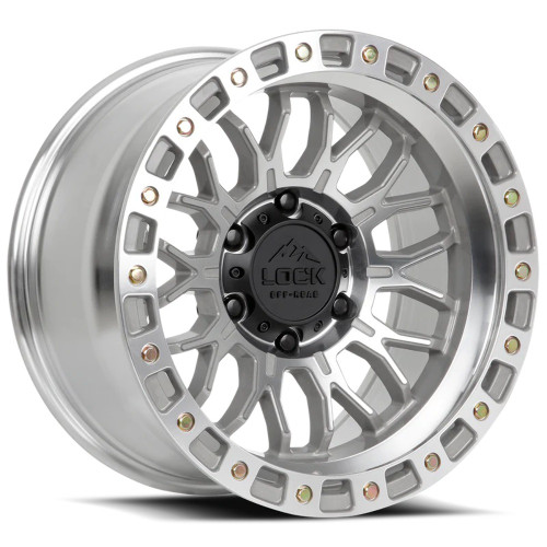 Lock Offroad Combat 20x9 6x135 0mm Machine Clear Coat Offroad Truck SUV Wheel