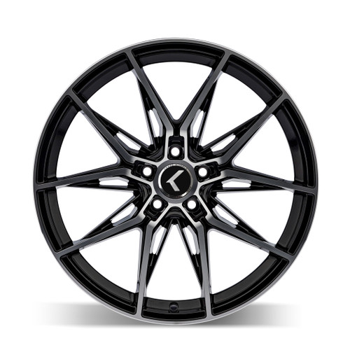 19" Kraze Evolve Gloss Black Machined 19x8.5 Wheel 5x120 30mm Rim KR196-9812BM30