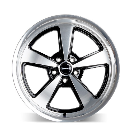 17" Ridler 652 Gloss Black Diamond Cut Face & Lip 17x7 Wheel 5x4.5 0mm Rim
