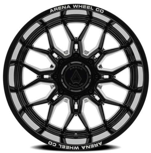 20" Arena Violator Gloss Black Milled 20x10 Wheel 8x6.5 -18mm A117200082N01816