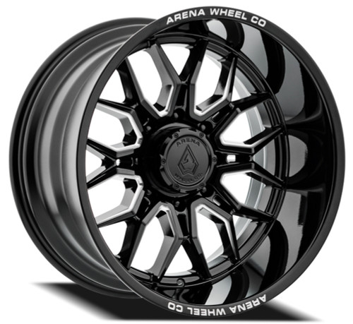 Set 4 20" Arena Violator Gloss Black Milled 20x10 Wheels 8x170 -18mm Truck Rims