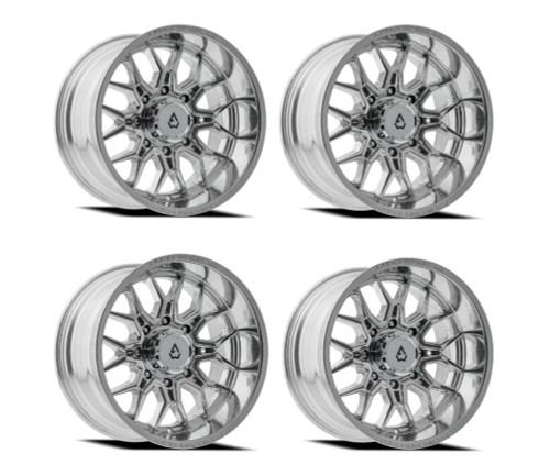 Set 4 22" Arena Violator Milled & Polished 22x12 Wheels 8x6.5 -44mm Truck Rims