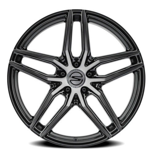 20" Select Shadow Glossy Black Brushed DDT Face 20x10.5 Wheel 5x4.5 38mm Rim