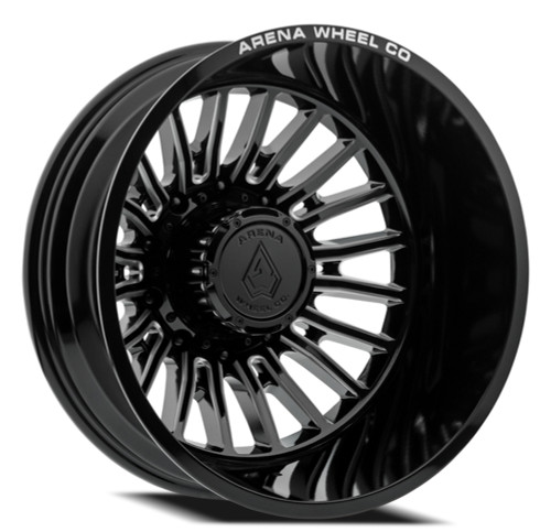 22" Arena Dually Thunder Rear Gloss Black Milled 22x8.25 Wheel 10x225 -202mm Rim