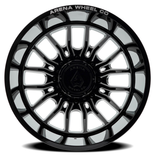 22" Arena Dually Thunder Rear Gloss Black Milled 22x8.25 Wheel 8x210 -220mm Rim
