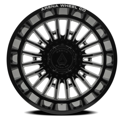 20" Arena Dually Thunder Rear Gloss Black Milled 20x8.25 Wheel 10x225 -202mm Rim