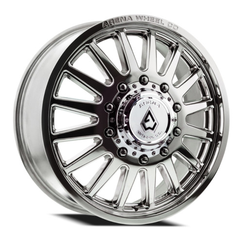 22" Arena Dually Rival Front Milled Polished 22x8.25 Wheel 10x225 105mm Rim