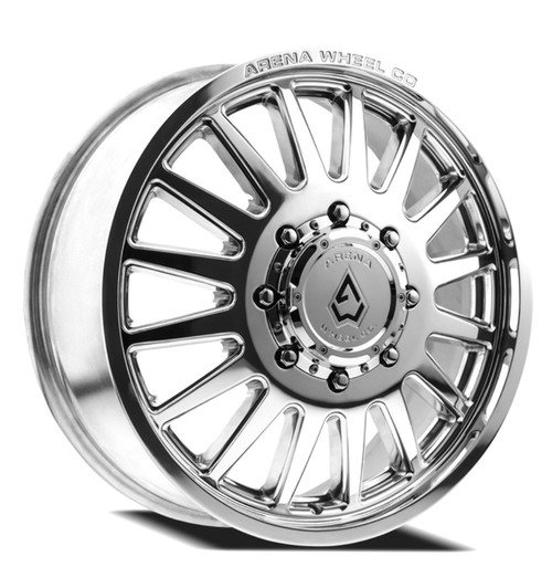 22" Arena Dually Rival Front Milled Polished 22x8.25 Wheel 8x210 105mm Rim