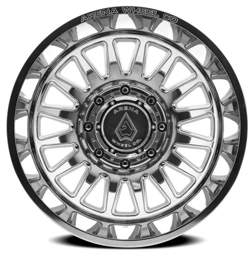 22" Arena Dually Rival Rear Milled Polished 22x8.25 Wheel 8x210 -220mm Rim