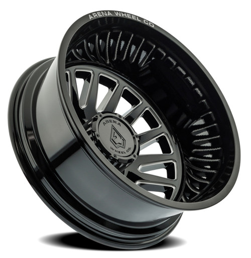 20" Arena Dually Rival Rear Gloss Black Milled 20x8.25 Wheel 8x200 -202mm Rim