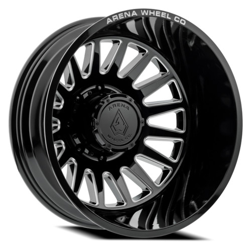 20" Arena Dually Rival Rear Gloss Black Milled 20x8.25 Wheel 8x210 -220mm Rim