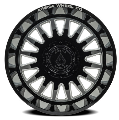 20" Arena Dually Rival Rear Gloss Black Milled 20x8.25 Wheel 8x210 -220mm Rim