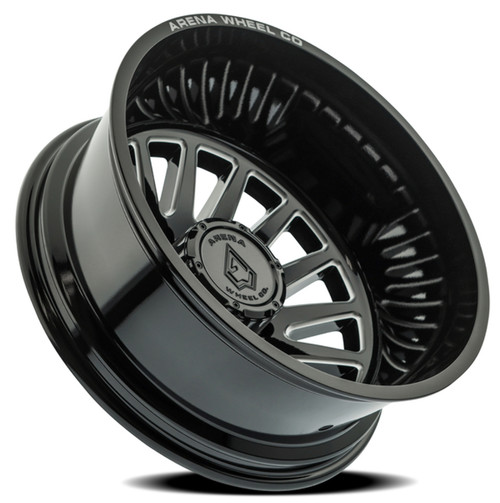 20" Arena Dually Rival Rear Gloss Black Milled 20x8.25 Wheel 10x225 -202mm Rim