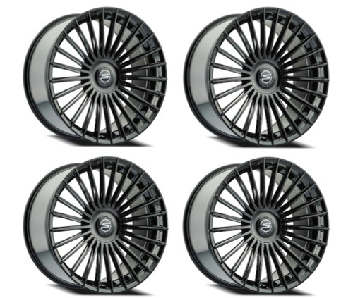 Set 4 20" Select Bristol Glossy Black 20x9 Wheels 5x120 38mm Rims