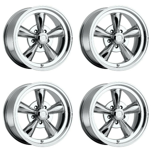 Set 4 15" Vision American Muscle 141H Legend 15x7 5x4.5 -7mm Wheels Chrome Rims