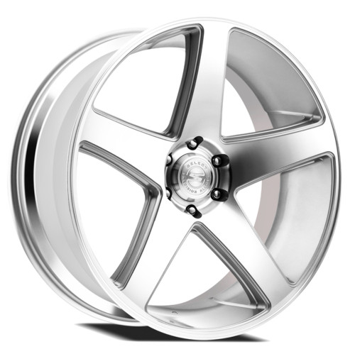 24" Select Spectrum Gloss Silver Machined 24x10 Wheel 6x135 30mm Rim