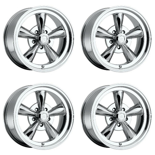 Set 4 17" Vision American Muscle 141H Legend 17x8 5x4.5 19mm Wheels Chrome Rims