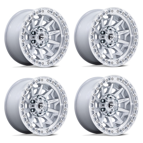 Set 4 17" Fuel D883 Covert Silver Machined Face 17x8.5 Wheels 6x5.5 14mm Rims