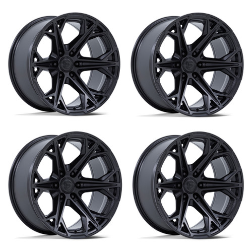 Set 4 20" Fuel FC886 Hammerhead Blackout 20x9 Wheels 6x135 20mm Offroad Rims