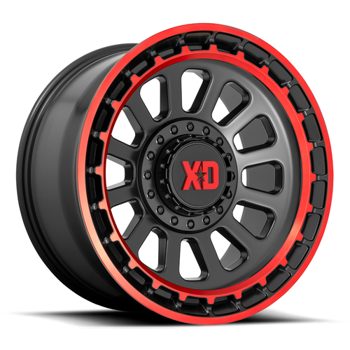 XD XD856 Omega 20x10 8x170 Satin Black Machined Lip Red Tint Wheel 20" -18mm