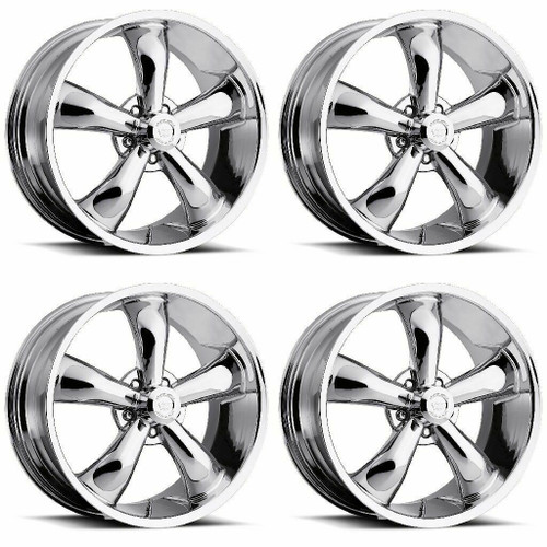 Set 4 18" Vision American Muscle 142 Legend Chrome Wheels 18x8.5 5x4.5 Rims -6mm
