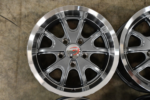 15" Vision American Muscle 143 Torque Gunmetal Machined Lip Wheel 15x7 5x4.5 6mm