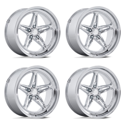 Set 4 18" American Racing Vintage VN514 Groove Chrome 18x7 Wheels 5x4.75 0mm Rim