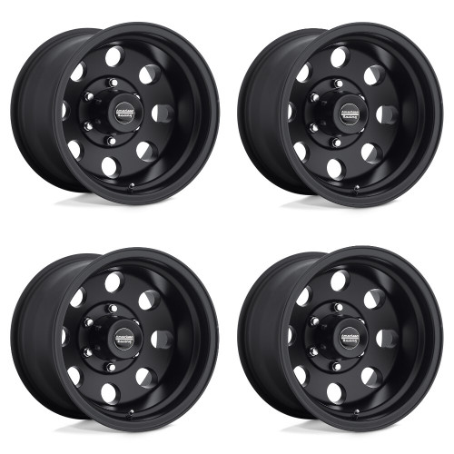 Set 4 16" American Racing AR172 Baja Satin Black 16x8 Wheels 8x6.5 -6mm Rims