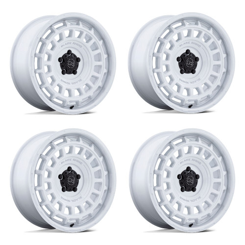 Set 4 20" Black Rhino Hard Alloys BR024 AWOL Gloss White 20x8.5 6x5.5 25mm Rims Offroad Truck SUV Wheel