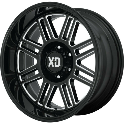 20" XD XD850 Cage 20x9 Gloss Black Milled 5x150 Wheel 0mm Rim