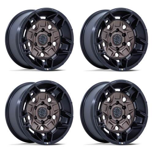 Set 4 17" Black Rhino BR028 Guard Bronze Matte Blk-Lip 17x8.5 6x5.5 35mm Wheels