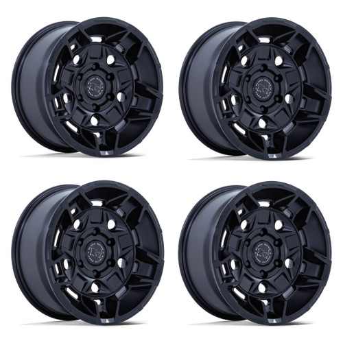 Set 4 17" Black Rhino Hard Alloys BR028 Guard Matte Black 17x8.5 6x5.5 35mm Rims