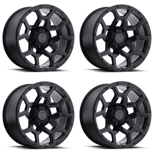 Set 4 20" Black Rhino Hard Alloys Overland Matte Black 20x9.5 6x5.5 -18mm Wheels Offroad Truck SUV Rims