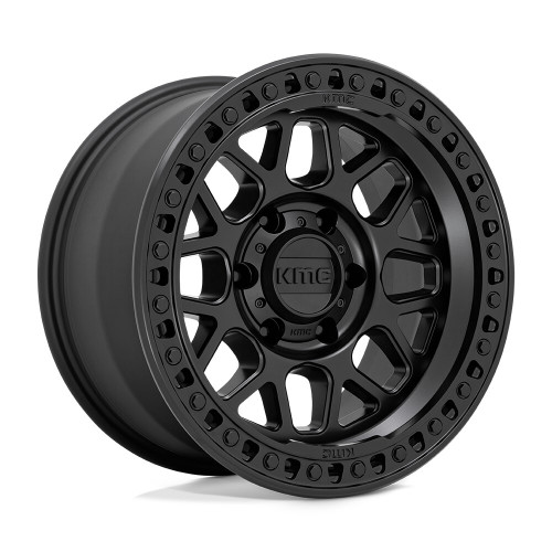Set 4 17" KMC KM549 GRS 17x9 8x170 Satin Black Wheels 18mm Offroad Truck Rims