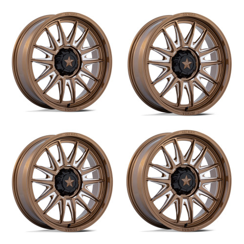 Set 4 18" MSA Offroad Wheels M55 Commander UTV Bronze Milled 18x7 4x110 10mm Rim