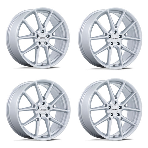 Set 4 20" Petrol PE002 P1E Gloss Silver 20x8.5 Wheels 5x115 40mm Rims