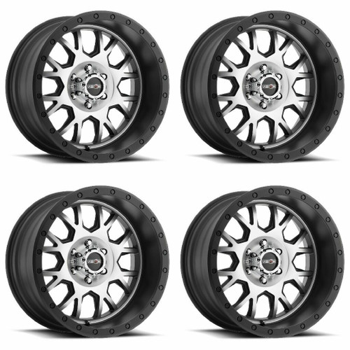Set 4 15" Vision ATV GV8 Black Machined Face Wheels 15x6 4x156 Rims 38mm